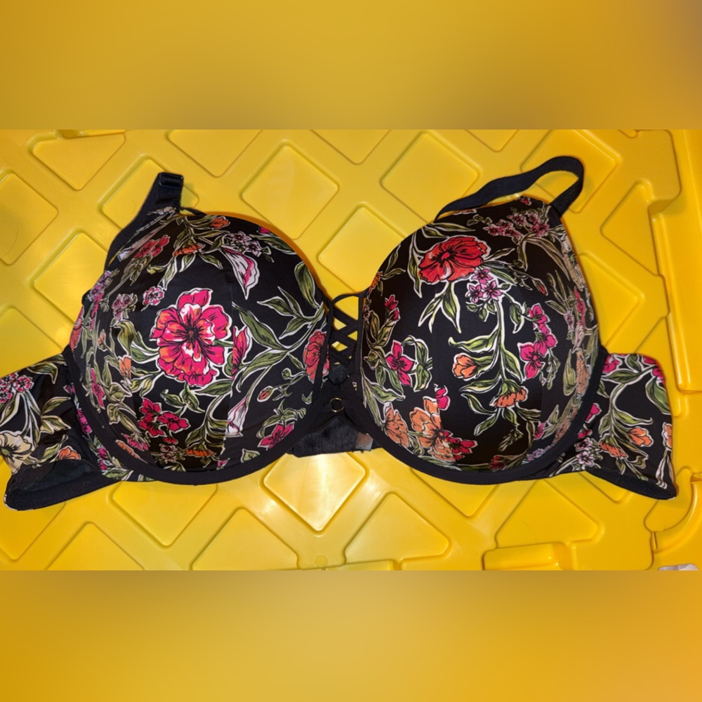 Torrid Floral Black Bra